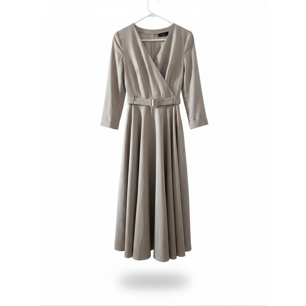 BGL Fashion Group Fit & Flare Dress Womens Small Light Mauve Siren Belted US 6